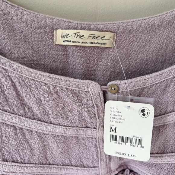 Free People We the Free Shelly Top Lilac Lavender Ethereal - Picture 4 of 4
